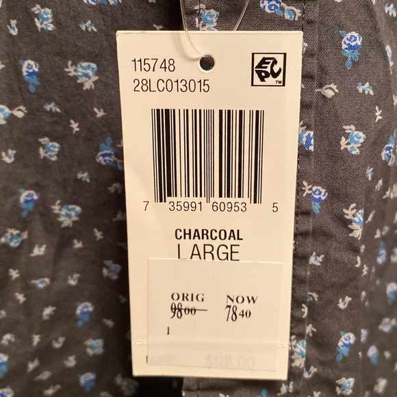 Brand New The Men’s Store Bloomingdale’s Charcoal Patterned Shirt…size L - Picture 5 of 5